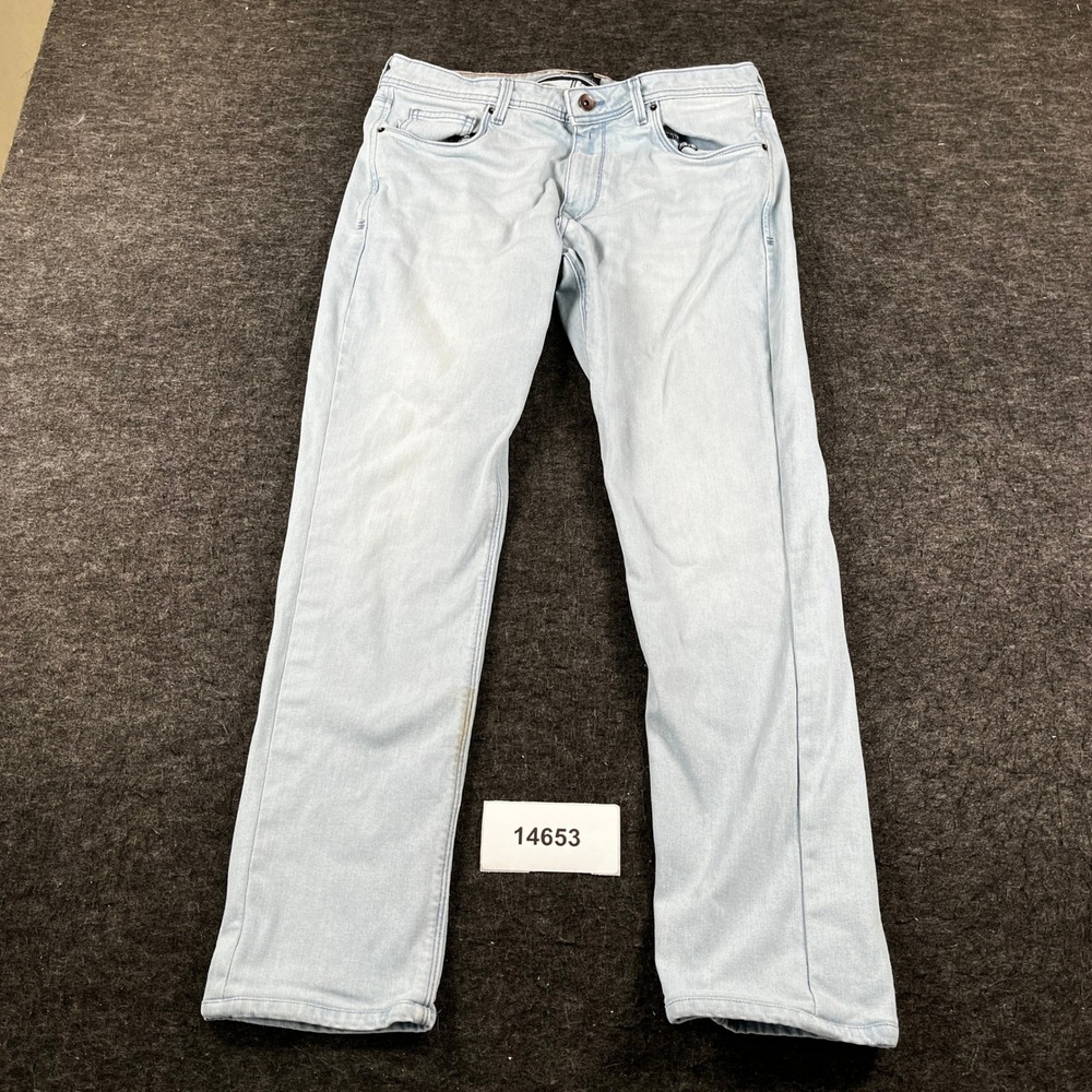 Louis Philippe Jeans Mens 36 Blue Denim Cotton Stretch Light Wash Straight Leg